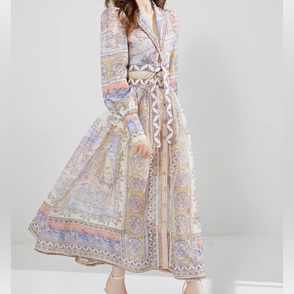 Designer-style High Tide Odyssey Print Two-piece Dress - Picture 3 of 9